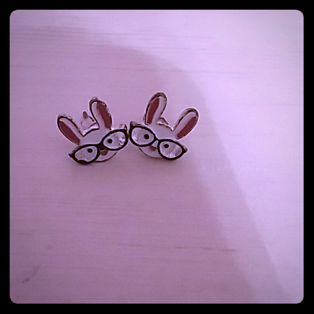 Bunnies with Glasses Earrings